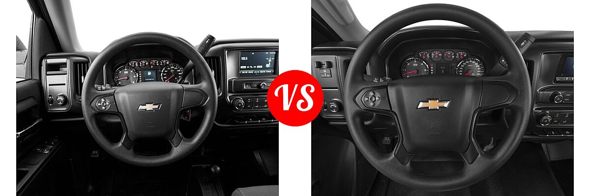 2016 Chevrolet Silverado 1500 Pickup LS vs. 2016 Chevrolet Silverado 2500HD Pickup LT / Work Truck - Dashboard Comparison
