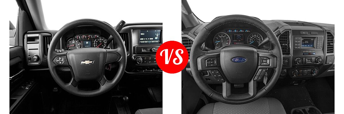 2016 Chevrolet Silverado 1500 Pickup LS vs. 2016 Ford F-150 Pickup XLT - Dashboard Comparison