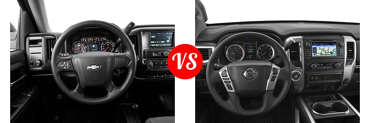 2016 Chevrolet Silverado 1500 Pickup LS vs. 2016 Nissan Titan XD Pickup Diesel SV - Dashboard Comparison
