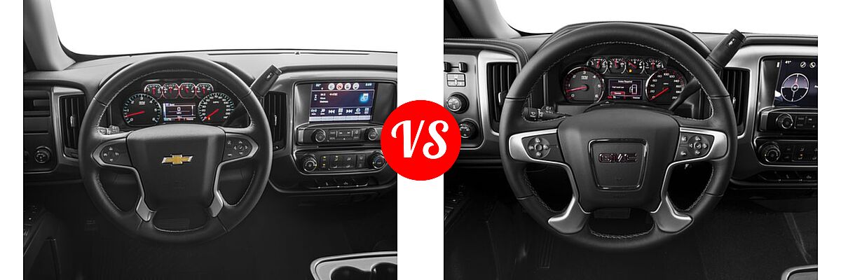 2016 Chevrolet Silverado 1500 Pickup LT vs. 2016 GMC Sierra 1500 Pickup SLE - Dashboard Comparison