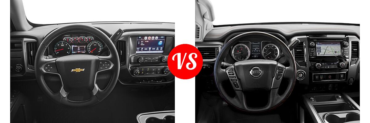 2016 Chevrolet Silverado 1500 Pickup LT vs. 2016 Nissan Titan XD Pickup Diesel Platinum Reserve - Dashboard Comparison