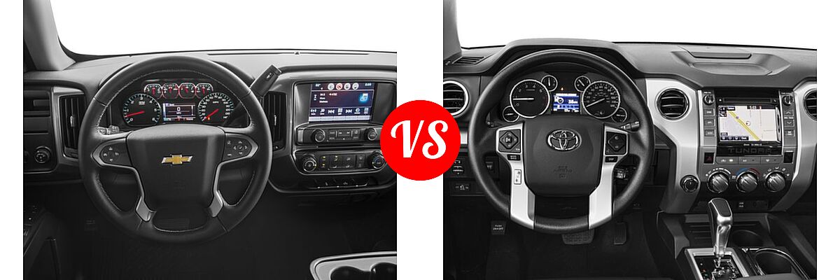2016 Chevrolet Silverado 1500 Pickup LT vs. 2016 Toyota Tundra Pickup TRD Pro - Dashboard Comparison