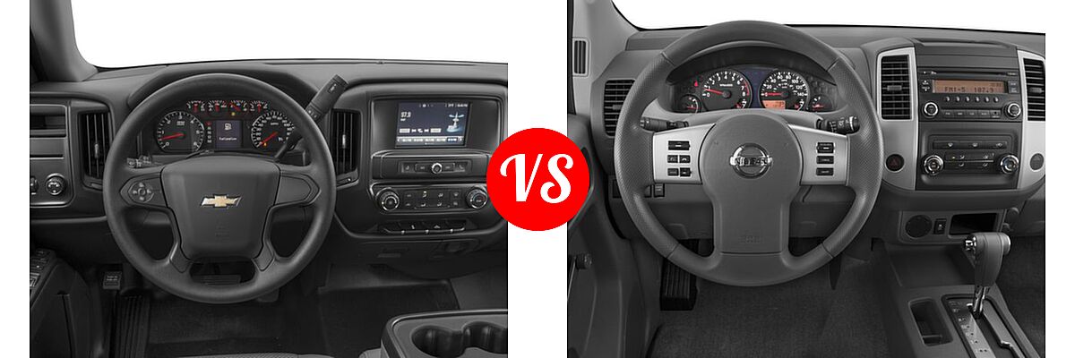 2016 Chevrolet Silverado 1500 Pickup Work Truck vs. 2016 Nissan Frontier Pickup S - Dashboard Comparison