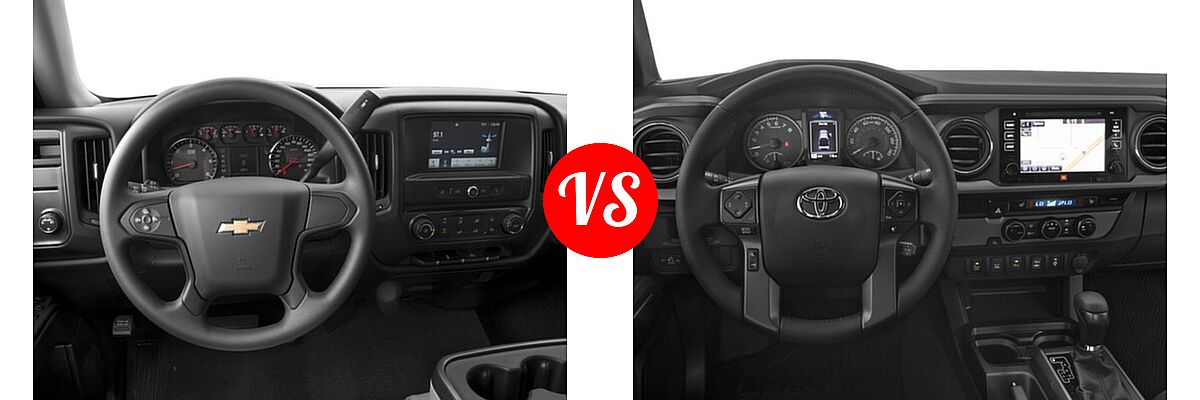 2016 Chevrolet Silverado 1500 Pickup LS vs. 2016 Toyota Tacoma Pickup TRD Sport - Dashboard Comparison
