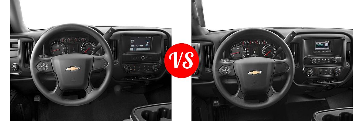 2016 Chevrolet Silverado 1500 Pickup LS vs. 2016 Chevrolet Silverado 2500HD Pickup Work Truck - Dashboard Comparison