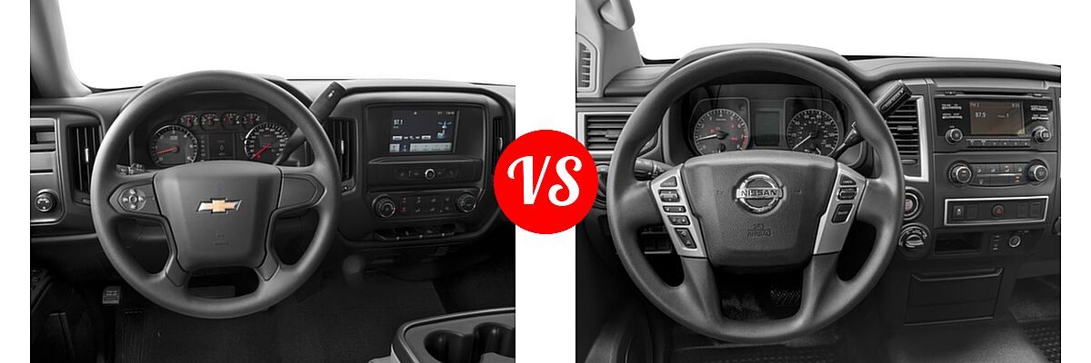 2016 Chevrolet Silverado 1500 Pickup LS vs. 2016 Nissan Titan XD Pickup S - Dashboard Comparison