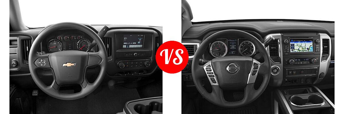 2016 Chevrolet Silverado 1500 Pickup LS vs. 2016 Nissan Titan XD Pickup SV - Dashboard Comparison