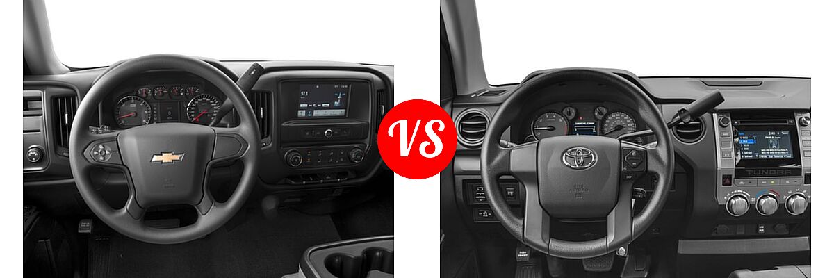 2016 Chevrolet Silverado 1500 Pickup LS vs. 2016 Toyota Tundra Pickup SR - Dashboard Comparison