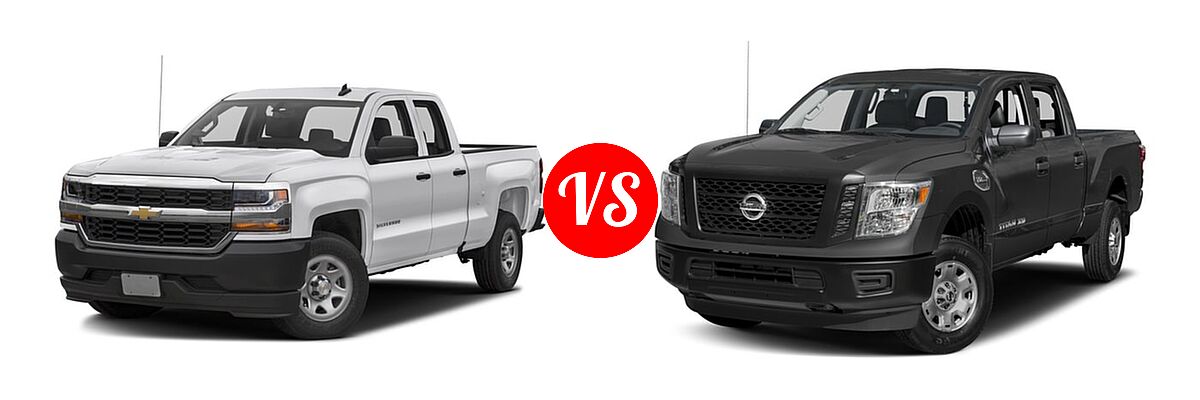 2016 Chevrolet Silverado 1500 Pickup Work Truck vs. 2016 Nissan Titan XD Pickup Diesel S - Front Left Comparison