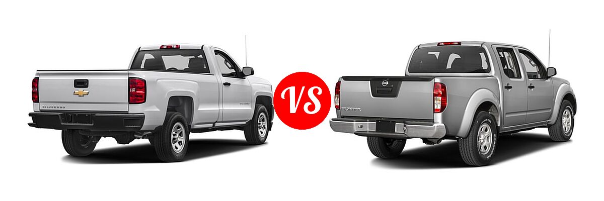 2016 Chevrolet Silverado 1500 Pickup Work Truck vs. 2016 Nissan Frontier Pickup S - Rear Right Comparison