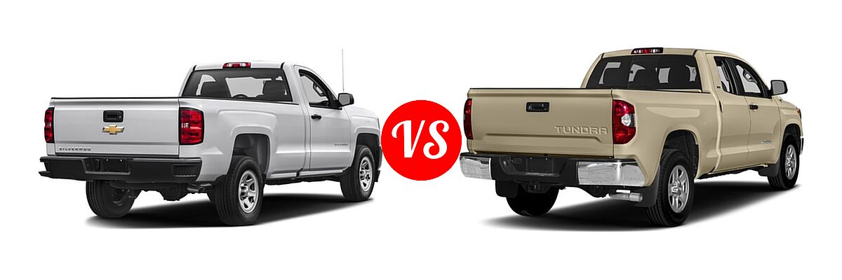 2016 Chevrolet Silverado 1500 Pickup Work Truck vs. 2016 Toyota Tundra Pickup SR5 - Rear Right Comparison
