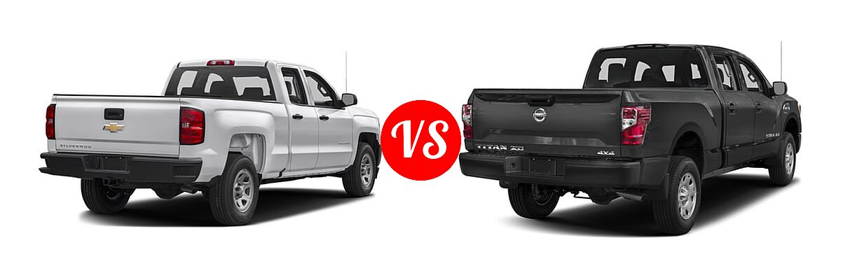 2016 Chevrolet Silverado 1500 Pickup Work Truck vs. 2016 Nissan Titan XD Pickup S - Rear Right Comparison