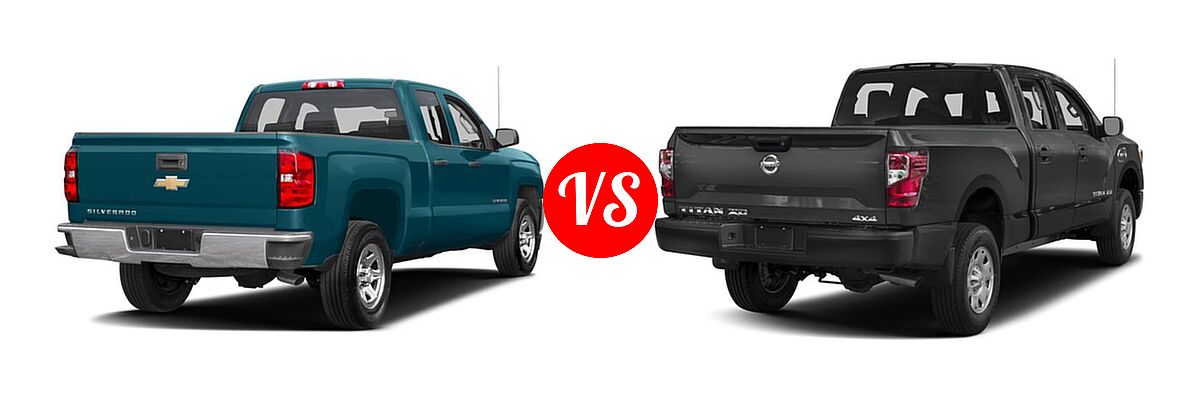 2016 Chevrolet Silverado 1500 Pickup LS vs. 2016 Nissan Titan XD Pickup Diesel S - Rear Right Comparison