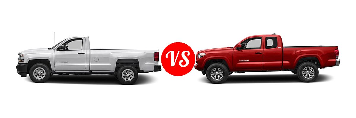 2016 Chevrolet Silverado 1500 Pickup Work Truck vs. 2016 Toyota Tacoma Pickup SR5 - Side Comparison
