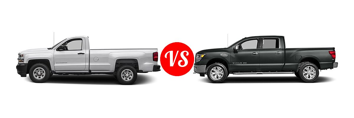 2016 Chevrolet Silverado 1500 Pickup Work Truck vs. 2016 Nissan Titan XD Pickup SL - Side Comparison