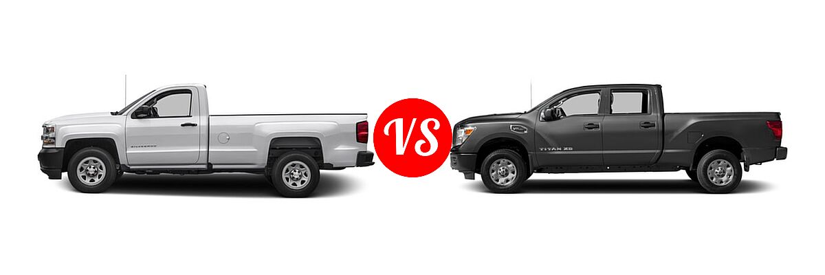 2016 Chevrolet Silverado 1500 Pickup Work Truck vs. 2016 Nissan Titan XD Pickup S - Side Comparison