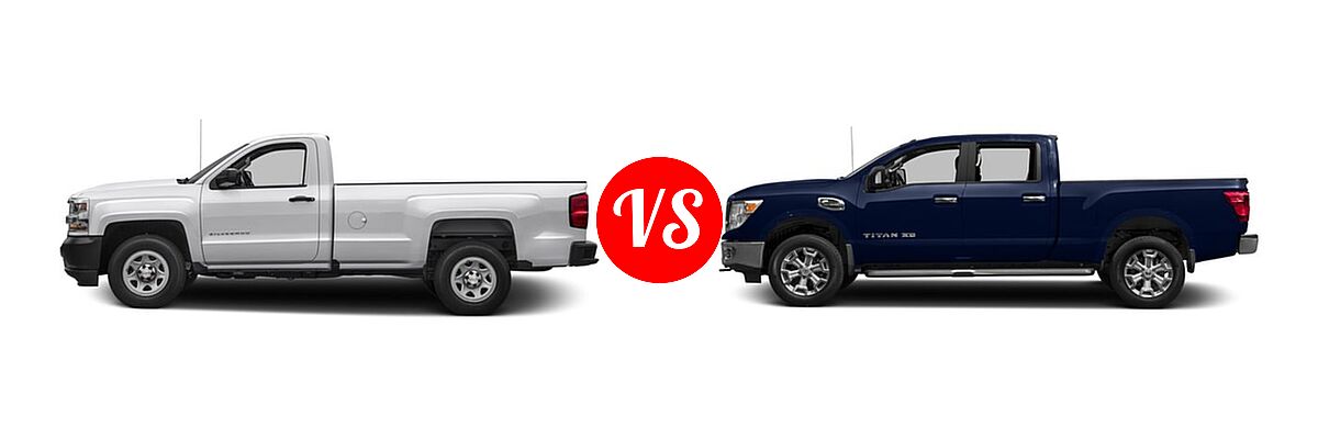 2016 Chevrolet Silverado 1500 Pickup Work Truck vs. 2016 Nissan Titan XD Pickup SV - Side Comparison