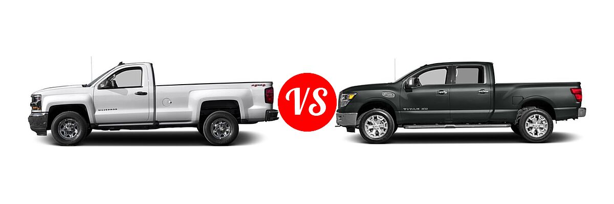 2016 Chevrolet Silverado 1500 Pickup LS vs. 2016 Nissan Titan XD Pickup SL - Side Comparison