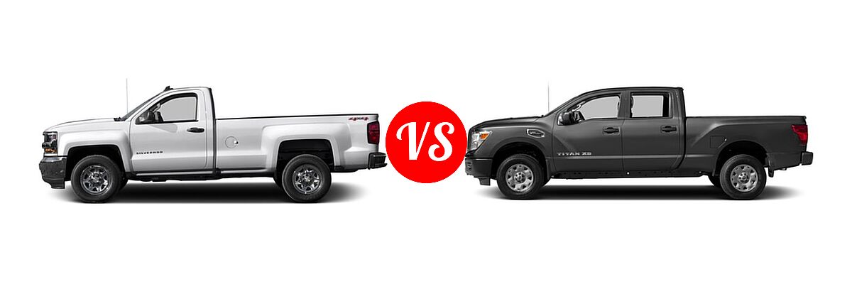 2016 Chevrolet Silverado 1500 Pickup LS vs. 2016 Nissan Titan XD Pickup Diesel S - Side Comparison
