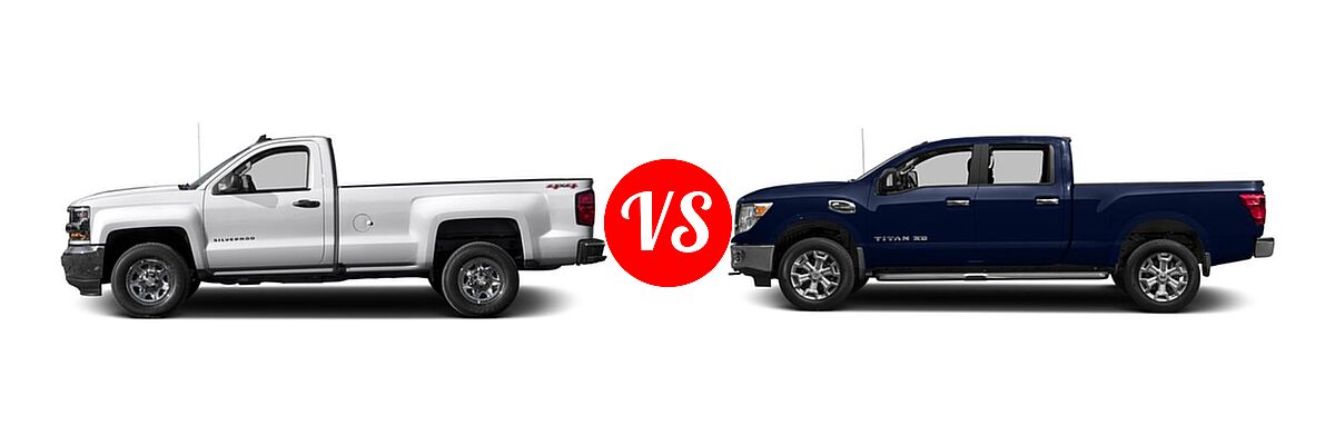 2016 Chevrolet Silverado 1500 Pickup LS vs. 2016 Nissan Titan XD Pickup SV - Side Comparison