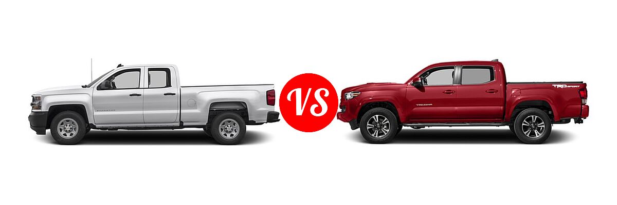 2016 Chevrolet Silverado 1500 Pickup Work Truck vs. 2016 Toyota Tacoma Pickup TRD Sport - Side Comparison