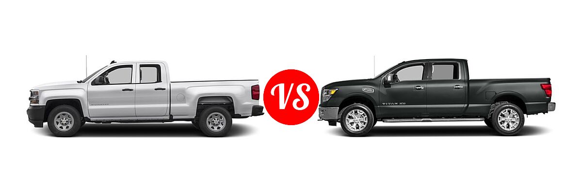 2016 Chevrolet Silverado 1500 Pickup Work Truck vs. 2016 Nissan Titan XD Pickup SL - Side Comparison
