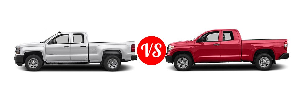 2016 Chevrolet Silverado 1500 Pickup Work Truck vs. 2016 Toyota Tundra Pickup SR - Side Comparison