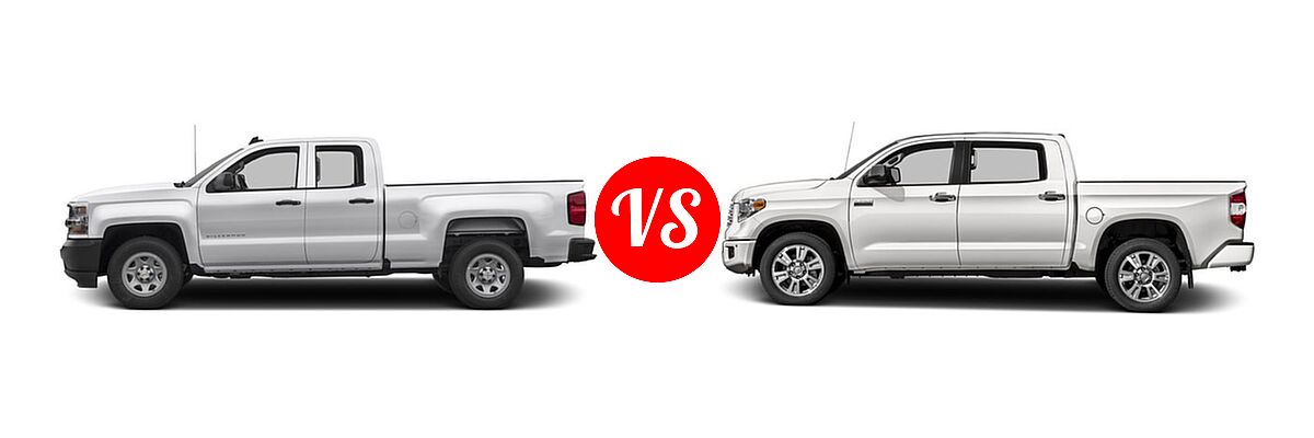 2016 Chevrolet Silverado 1500 Pickup Work Truck vs. 2016 Toyota Tundra Pickup Platinum - Side Comparison