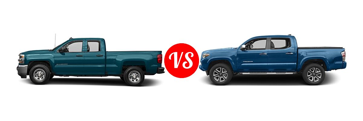 2016 Chevrolet Silverado 1500 Pickup LS vs. 2016 Toyota Tacoma Pickup Limited - Side Comparison