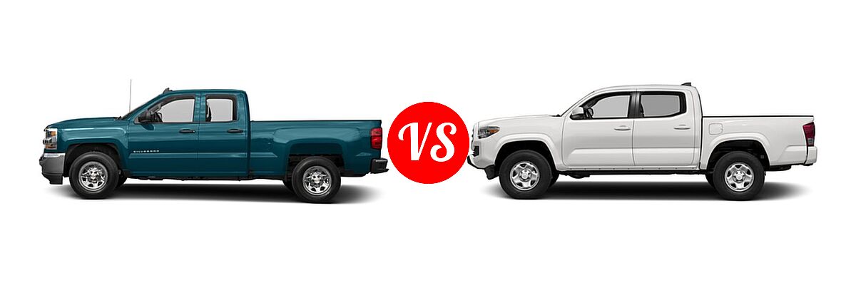 2016 Chevrolet Silverado 1500 Pickup LS vs. 2016 Toyota Tacoma Pickup SR - Side Comparison