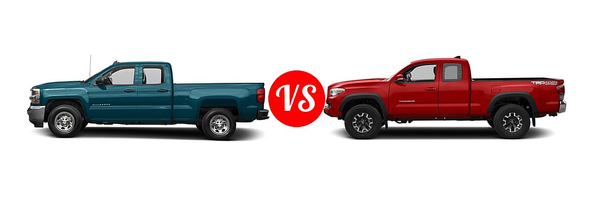 2016 Chevrolet Silverado 1500 Pickup LS vs. 2016 Toyota Tacoma Pickup TRD Off Road - Side Comparison