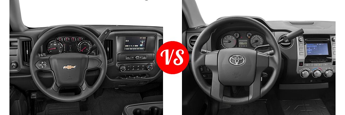 2016 Chevrolet Silverado 1500 Pickup Custom vs. 2016 Toyota Tundra Pickup SR - Dashboard Comparison