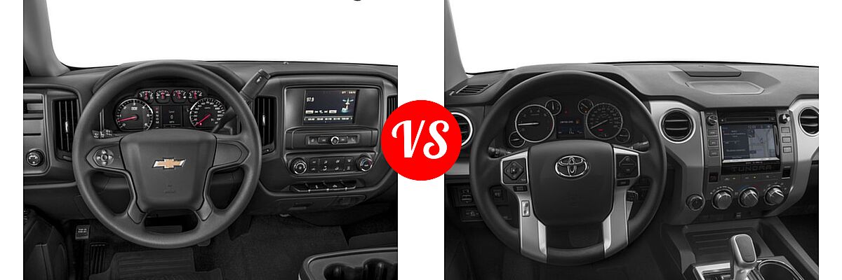 2016 Chevrolet Silverado 1500 Pickup Custom vs. 2016 Toyota Tundra Pickup TRD Pro - Dashboard Comparison