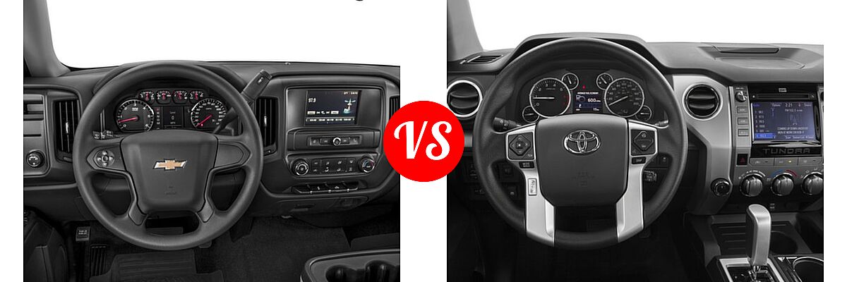 2016 Chevrolet Silverado 1500 Pickup Custom vs. 2016 Toyota Tundra Pickup SR5 - Dashboard Comparison