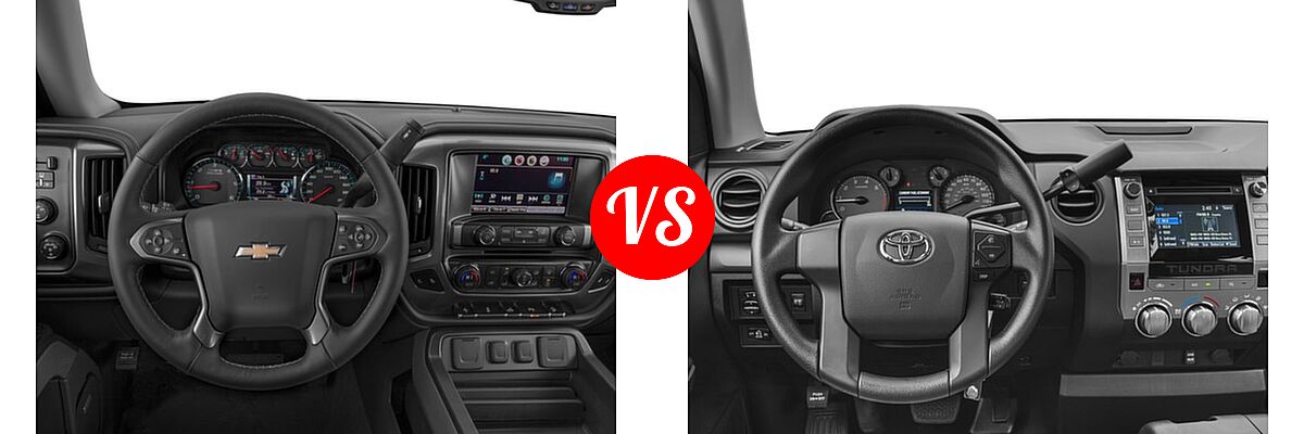 2016 Chevrolet Silverado 1500 Pickup LTZ vs. 2016 Toyota Tundra Pickup SR - Dashboard Comparison