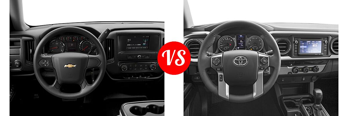 2016 Chevrolet Silverado 1500 Pickup Work Truck vs. 2016 Toyota Tacoma Pickup SR5 - Dashboard Comparison