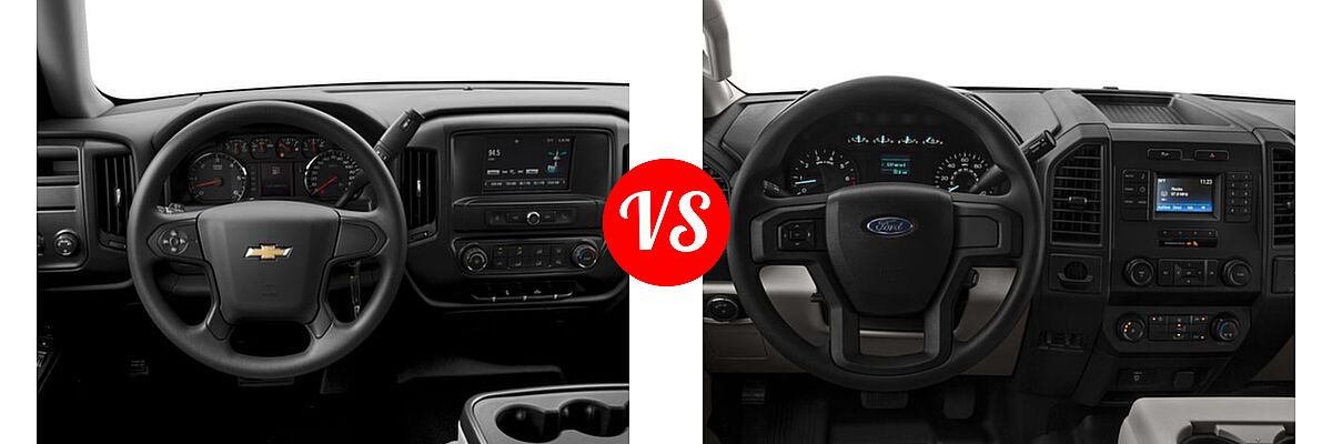 2016 Chevrolet Silverado 1500 Pickup Work Truck vs. 2016 Ford F-150 Pickup XL - Dashboard Comparison