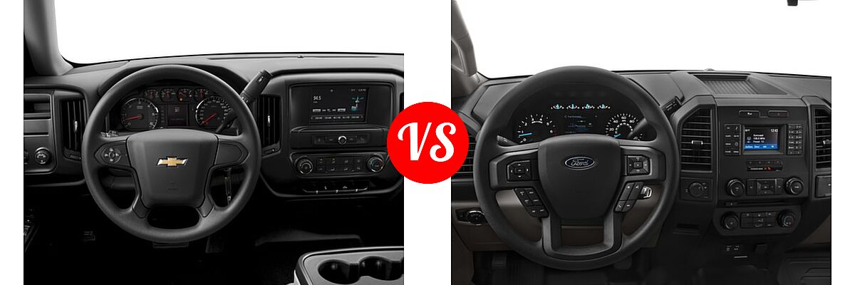 2016 Chevrolet Silverado 1500 Pickup Work Truck vs. 2016 Ford F-150 Pickup XL - Dashboard Comparison