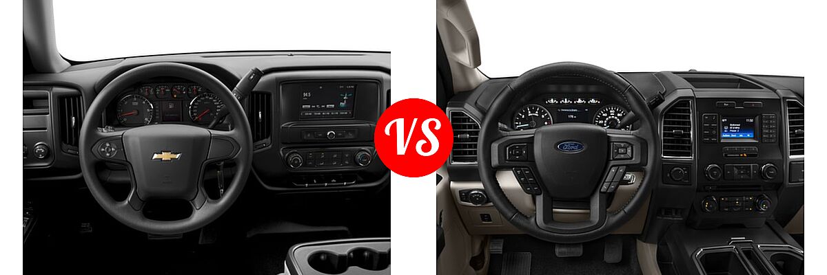 2016 Chevrolet Silverado 1500 Pickup Work Truck vs. 2016 Ford F-150 Pickup XLT - Dashboard Comparison