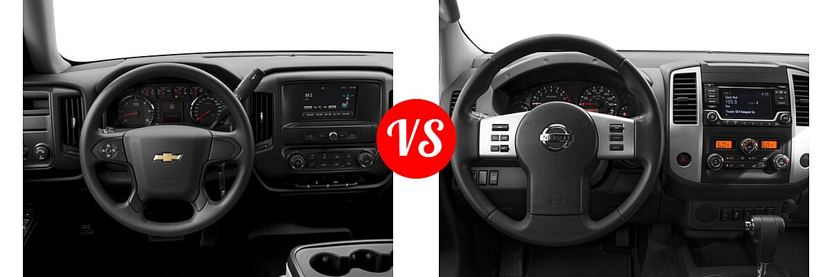 2016 Chevrolet Silverado 1500 Pickup Work Truck vs. 2016 Nissan Frontier Pickup SV - Dashboard Comparison