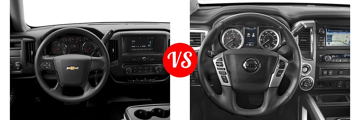 2016 Chevrolet Silverado 1500 Pickup Work Truck vs. 2016 Nissan Titan XD Pickup SL - Dashboard Comparison