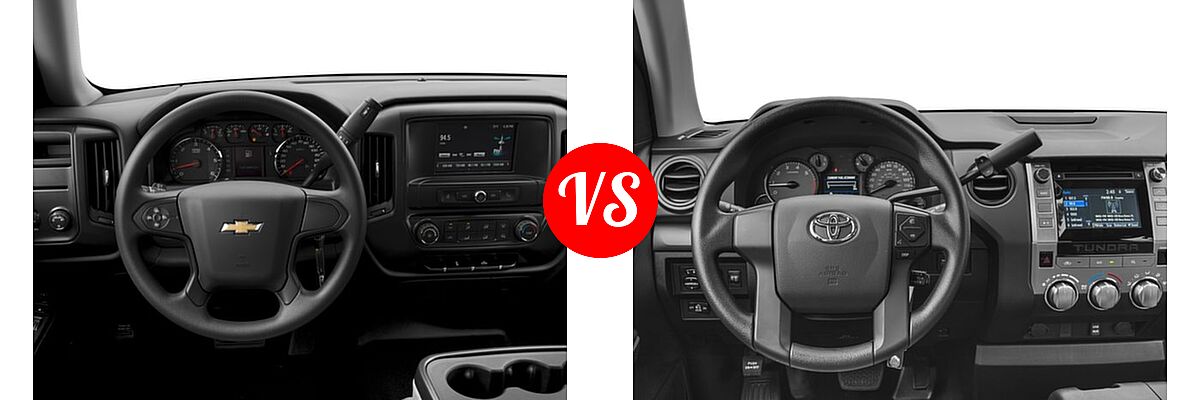 2016 Chevrolet Silverado 1500 Pickup Work Truck vs. 2016 Toyota Tundra Pickup SR - Dashboard Comparison