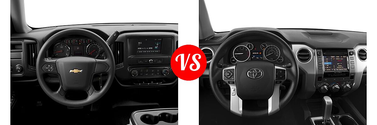 2016 Chevrolet Silverado 1500 Pickup Work Truck vs. 2016 Toyota Tundra Pickup SR5 - Dashboard Comparison