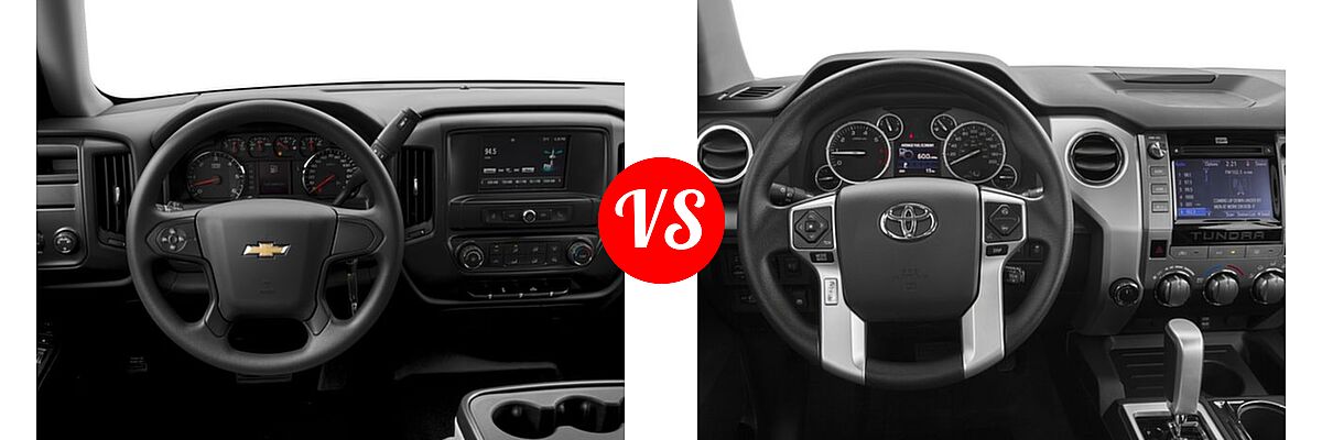 2016 Chevrolet Silverado 1500 Pickup Work Truck vs. 2016 Toyota Tundra Pickup SR5 - Dashboard Comparison