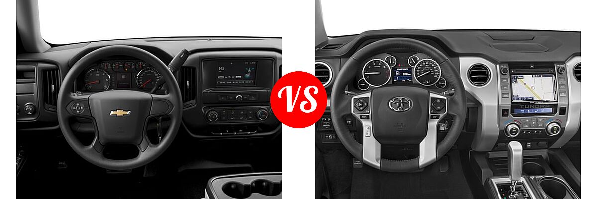 2016 Chevrolet Silverado 1500 Pickup Work Truck vs. 2016 Toyota Tundra Pickup Platinum - Dashboard Comparison