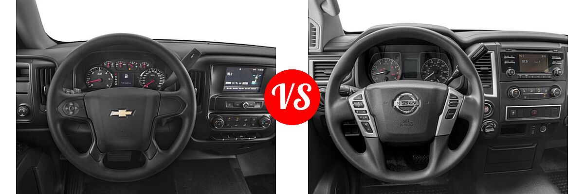 2016 Chevrolet Silverado 1500 Pickup LS vs. 2016 Nissan Titan XD Pickup Diesel S - Dashboard Comparison