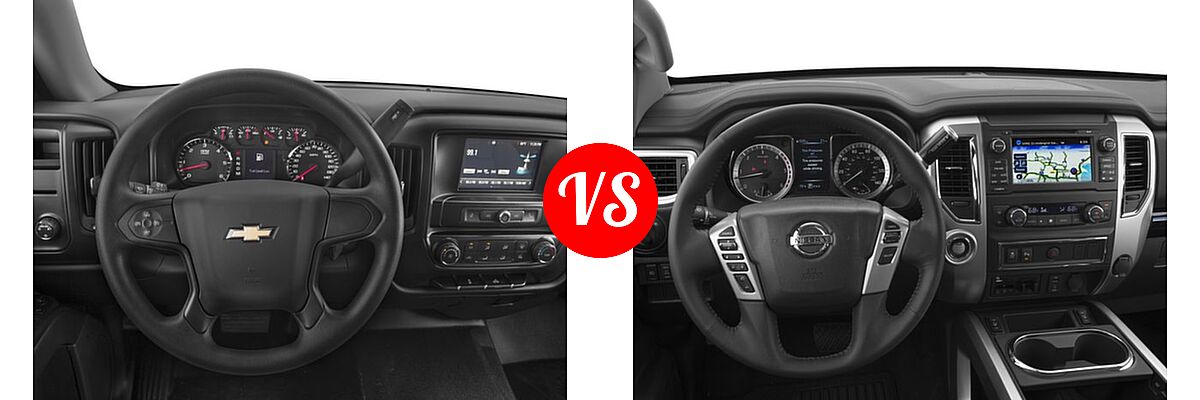 2016 Chevrolet Silverado 1500 Pickup LS vs. 2016 Nissan Titan XD Pickup Diesel SV - Dashboard Comparison
