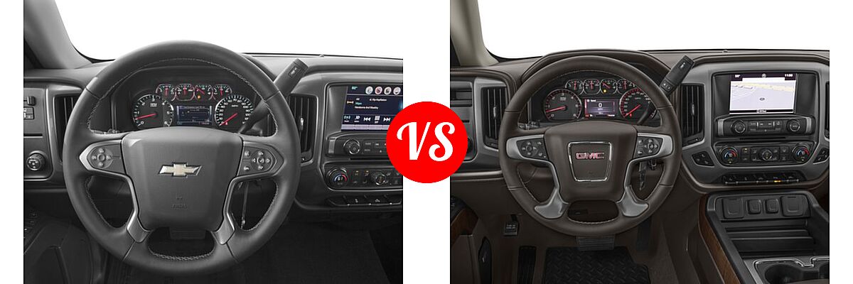2016 Chevrolet Silverado 1500 Pickup LT vs. 2016 GMC Sierra 1500 Pickup SLT - Dashboard Comparison