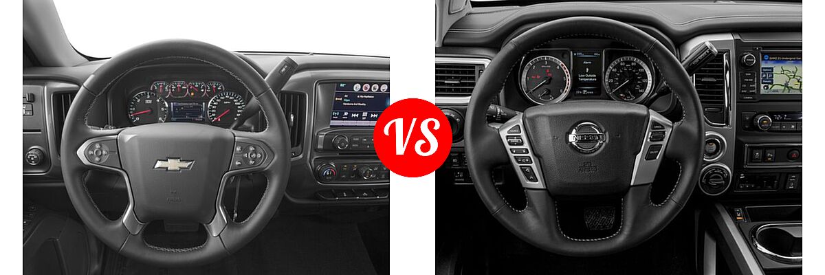 2016 Chevrolet Silverado 1500 Pickup Custom / LT vs. 2016 Nissan Titan XD Pickup PRO-4X - Dashboard Comparison