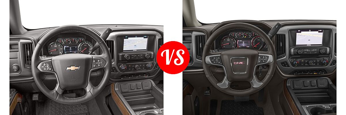2016 Chevrolet Silverado 1500 Pickup LTZ vs. 2016 GMC Sierra 1500 Pickup SLT - Dashboard Comparison